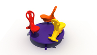 Équipement de parc d'attractions commercial à thème de dessins animés, carrousel extérieur petit, sûr et robuste, manège en plastique pour enfants
