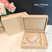Boîte de présentation de bijoux en velours de luxe, boîte de présentation de collier, bracelet, bague de qualité supérieure avec logo personnalisé pour bijoux fins