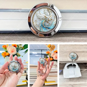 Cute Phoenix Design Promotional Gift Set Zinc Alloy Letterpress Printed Portable Hanging Folding Desktop Hook Delicate Ladies' - Product Image 6