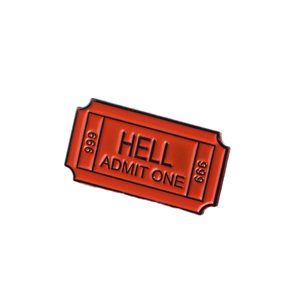 Pin de esmalte de metal de color personalizado con diseño de boleto de espectáculo, divertido y creativo, con logotipo, regalo para él, pin de esmalte suave sarcástico. - Product Image 1