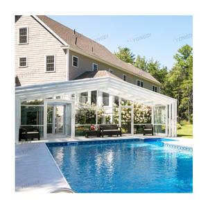 Moustiquaire automatique 4 saisons en <span class=keywords><strong>aluminium</strong></span> pour piscine, toit plat sur pied, abri pour pc, couverture <span class=keywords><strong>de</strong></span> piscine - Product Image 2
