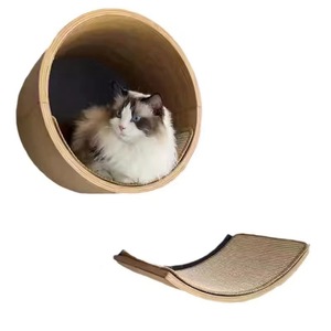Cama de madera para gatos, nido de pared con cojín para gatos de interior, hamaca para mascotas, cama para dormir, estructura para trepar. - Product Image 4