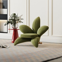 Fauteuil de loisirs moderne au design populaire, en velours éponge et soie, confortable, capitonné, avec pieds en métal, pour appartement, villa, salon, événements