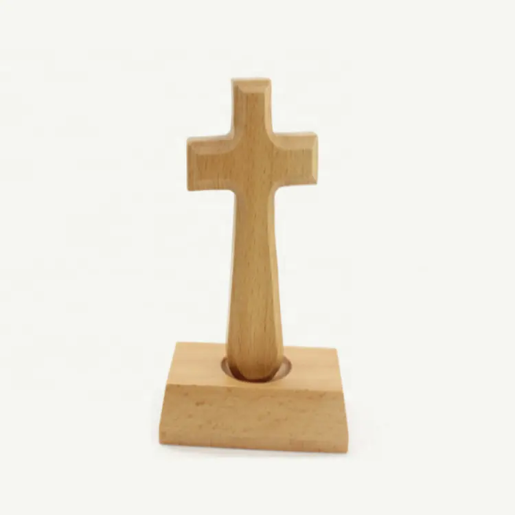 متقاطعة من خشب الزان بمغناطيس مسيحي الأعلى مبيعًا ، حرف يدوية صغيرة متقاطعة من الخشب لأغراض دينية