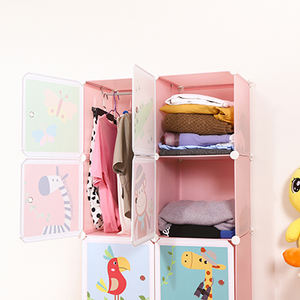 Armario de plástico popular para niños y bebés, armario de tela de dibujos animados, armario para niños - Product Image 4