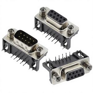 Conector Hembra RS232 DB9 en Ángulo de 90 Grados, Conector Macho Horizontal <span class=keywords><strong>DR</strong></span>-9S, Puerto Serie Hembra en Ángulo de 90 Grados, Hecho en China - Product Image 1
