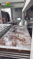 Panneaux muraux floraux 3D 5D de luxe en PVC UV, feuilles de marbre pour la décoration de la maison, des hôtels, des escaliers, des salles de bain et des gymnases