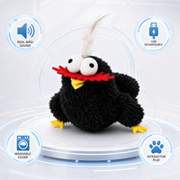 Juguete Electrónico Inteligente y Ecológico para Gatos, Recargable, de Peluche, con Sonido, Activación por Movimiento, Simulación de Aves, Anti-Ansiedad