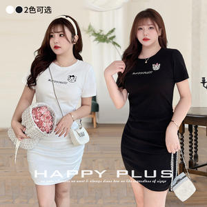 เดรสทรงรัดรูปผ้ารุ้งย่น คอปก แขนสั้น ไซส์พลัส ระบายอากาศได้ดี เหมาะสำหรับงานปาร์ตี้และใส่ลำลอง - Product Image 4