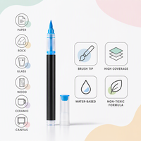 Guangna Studio – Lot de 120 marqueurs acryliques, ensemble Mega, pointe pinceau souple, encre liquide directe, stylos de peinture non toxiques pour toile, verre, roche, céramique
