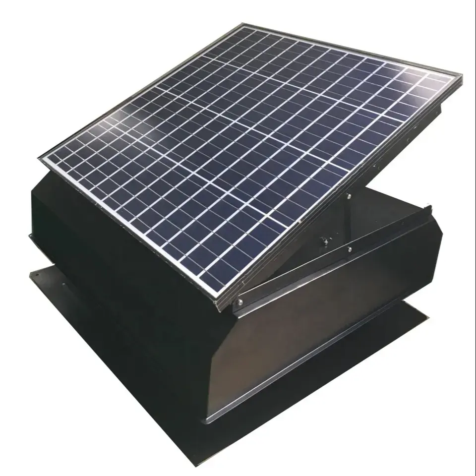 Bon prix ventilateur de grenier solaire à évent de toit DC 12V ventilateur de ventilation monté sur le toit ventilateur d'extraction étanche à énergie solaire