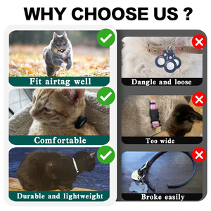 <span class=keywords><strong>Collar</strong></span> para Gatos con AirTag, Reflectante, Ajustable, para la Seguridad de Gatitos, para Paseos al Aire Libre, Prevención de Pérdidas, <span class=keywords><strong>Collar</strong></span> Localizador de Mascotas - Product Image 5