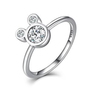BAGREER SCR032 <strong>925</strong> <strong>Silver</strong> <strong>Rings</strong> CZ Crystal Cute Mickey S925 <strong>Silver</strong> Cubic Zirconia Finger <strong>Ring</strong> for Women Jewelry Girls - Product Image 5