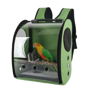 Perroquet sac à dos cage à oiseaux maison perroquet transporteur avec <span class=keywords><strong>perche</strong></span> mangeoires oiseau grand espace respirant Portable sac de voyage Transparent - Product Image 1