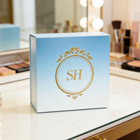 Emballage personnalisé pour produits de soin de la peau, boîtes cadeaux en papier bleu clair pour cosmétiques et produits de soin de la peau
