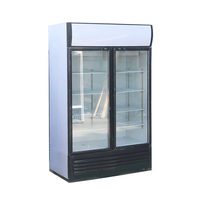 Réfrigérateur de présentation de boissons à refroidissement direct vertical à porte simple à température unique mécanique pour supermarché commercial