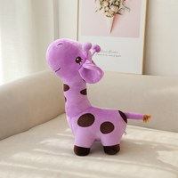 Peluche girafe colorée, jouet en peluche doux, girafe tachetée, poupée kawaii, animaux de la savane en peluche pour la décoration de la chambre des enfants