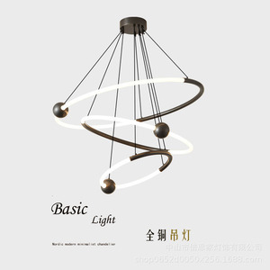 2023 High-End Designer Pendant <b>Light</b> All-Copper Modern Minimalist Luxury <b>Dining</b> Room Lamp Middle-Sized Hanging Installation - Product Image 6