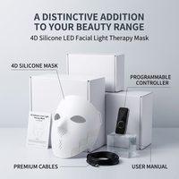 Système de photothérapie beauté à domicile avec durée de séance réglable et quatre programmes de fonctionnement, masque facial LED