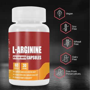Suplemento de L-arginina de etiqueta privada 3000mg Cápsulas de L-arginina Suplemento de óxido nítrico 60 cápsulas - Product Image 4