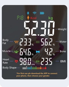 Produit industriel nouveau 2023, grand écran VA, 18 données corporelles, balance intelligente, balance de salle de bain intelligente haut de gamme, personnalisation commerciale - Product Image 3