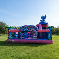 Château gonflable Stitch Bounce House Lilo & Stitch avec toboggan, PVC écologique, capacité 500 kg