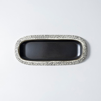 Plat de service ovale en céramique texturé effet pierre, 10 et 14 pouces, pour tapas, poisson entier, charcuterie – Vaisselle de luxe pour la restauration fine