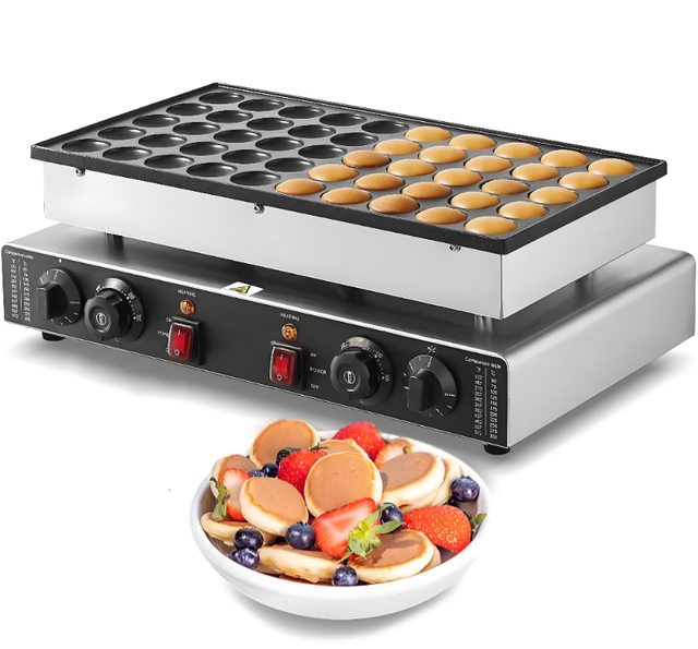2026 Most Popular Food Snack Machine Electric Mini Pancakes Maker /Commercial Waffle Equipment 50 Holes Muffins Machine
