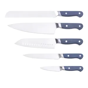 Jogo de facas de cozinha para chef, conjunto de facas alemãs de aço inoxidável 1.4116, 5 facas profissionais para cozinha