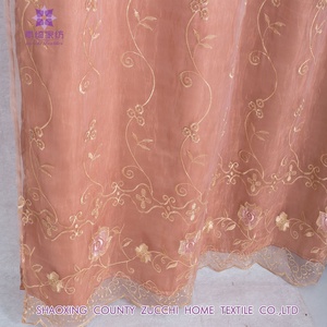 Vendita calda ricamato <span class=keywords><strong>floreale</strong></span> del modello del merletto con <span class=keywords><strong>tende</strong></span> mantovana blush - Product Image 3