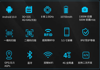 Lecteur de scanner d'entrepôt Android 10, longue portée, portable, UHF RFID NFC, protocole ISO 18000-6C pour matériau ABS, 860-960 MHz