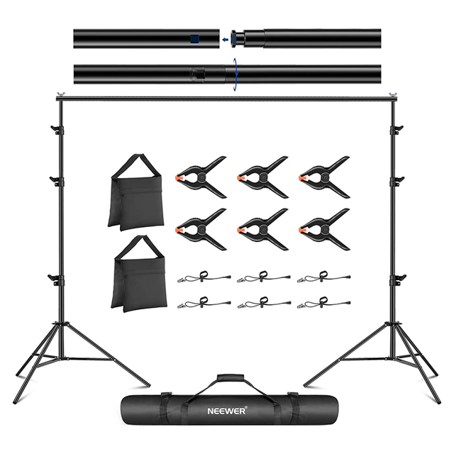 Neewer 8.5x10ft Adjustable Backdrop Stand Kit Photography Background Support System For Photo Video Party Ceremony