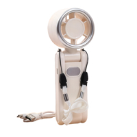 Ventilateur de cou turbo pliable 3-en-1, rechargeable par USB, 3 vitesses, avec cordon, idéal pour l'été 2026, les voyages en extérieur et la voiture