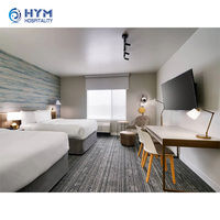 Ensemble de meubles de chambre à coucher, TV et bureau, en bois massif moderne et écologique, pour hôtel 5 étoiles TownePlace Suites by Marriot