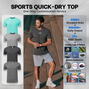 Maglietta da uomo giovane <span class=keywords><strong>La</strong></span> compressione magliette da uomo con stampa in seta da uomo per Fitness e palestra da uomo - Product Image 2