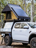 Tienda de Techo para Coche Ligera Eléctrica con Energía Solar Carcasa Rígida de Aluminio Claraboya para 3-5 Personas con Accesorio de Escalera