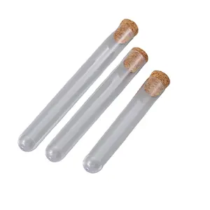 Les fabricants de fournitures de vente en gros tube à essai en plastique PS avec variété de spécifications en liège grande quantité discount