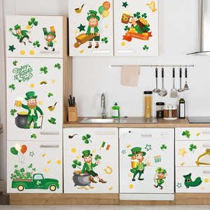 Autocollants statiques réutilisables pour fenêtres, style lutin, résistants aux UV et à l'eau, écologiques, pour la décoration de la maison, pour la fête de la Saint-Patrick - Product Image 2