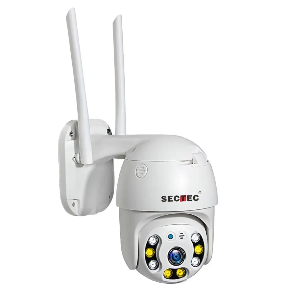 Sectec Kamera Keamanan HD 1080P, Kamera Kubah Kecepatan Nirkabel Pelacakan Otomatis IP Wifi PTZ Luar Ruangan Tahan Air Wifi