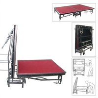 Scène en aluminium avec roues, hauteur réglable, ignifuge et modulaire, pour mariages et événements