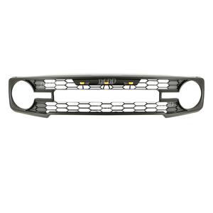 Parrilla Delantera Estilo Raptor para <span class=keywords><strong>Ford</strong></span> <span class=keywords><strong>BRONCO</strong></span> 2021-2025, Plástico ABS <span class=keywords><strong>Gris</strong></span> con Luz, Nueva Condición, Parrillas para Automóviles - Product Image 3