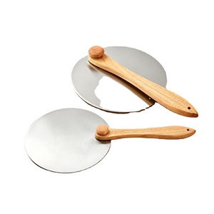 Folding Sustainable Stainless Steel Pizza Spatula With Wooden Handle for Oven and <b>Baking</b> Use - Product Image 1