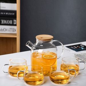 Théière en verre borosilicate de haute qualité, personnalisable, en gros, 1000 ml/1800 ml, avec bec verseur filtrant amovible et couvercle en bambou - Product Image 3