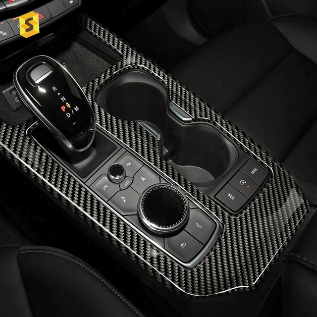 ES N-KDLK-112 Car Interior Accessorizes Center Console Shifter Panel Cover Carbon Fiber Central Control Panel for Cadillac XT4