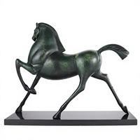 Sculptures d'ornements en métal sur le thème du cheval, style moderne minimaliste et luxe discret, pour bureaux, salons, entrées et halls d'hôtels