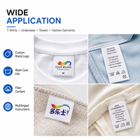 Imprimante d'étiquettes pour vêtements T-shirt, étiquettes tissées à coudre, étiquettes imprimées en satin pliées au centre, étiquettes d'entretien, étiquettes personnalisées, produit phare