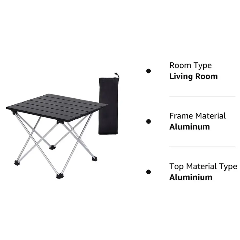 Folding Alu Desk Outdoor Folded Portable Easy to Carry Furniture Ultralight Camping Barbecue Egg Roll Table Fold up Roller Table