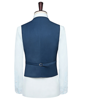 Gilet Unisexe en Laine Respirante de Bonne Qualité, Uniforme de Restaurant Formel, Vêtement d'Extérieur Printemps Homme/Femme avec Boutons Décoratifs Rouge/Bleu