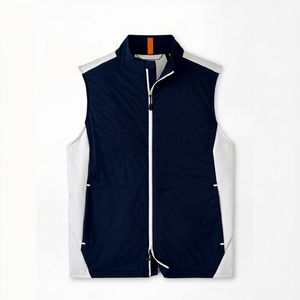 Chaleco Acolchado Azul Marino con Cuello Alto para Hombre y Mujer, Cortavientos con Cierre de Cremallera, Prenda Exterior Casual de Otoño, Ecológica y Fresca - Product Image 1