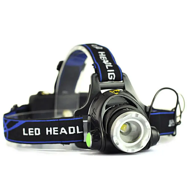 Head Lamp 90 Head Strong LED Headlight Waterproof Rechargeable 8 LED Headlamp Flashlight 1200lumen Blue